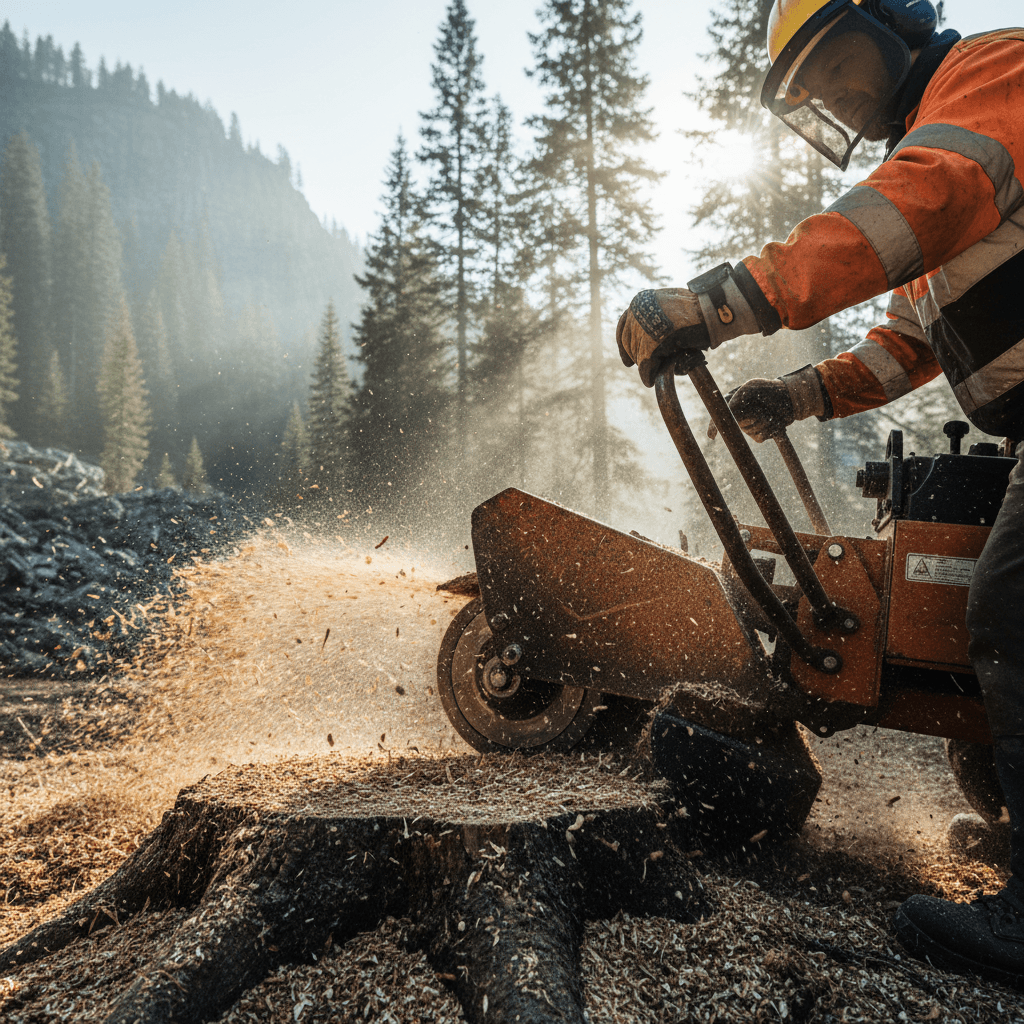 Forestry mulching equipment in action